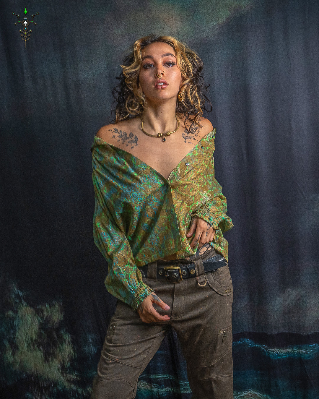 Shirt Woman Longsleeve FRUFRU / Cotton Voile Gold Lurex - SANDZ